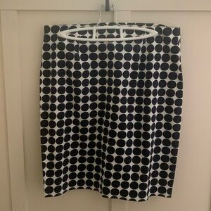 Anne Klein Stretch White with Navy Dots Skirt